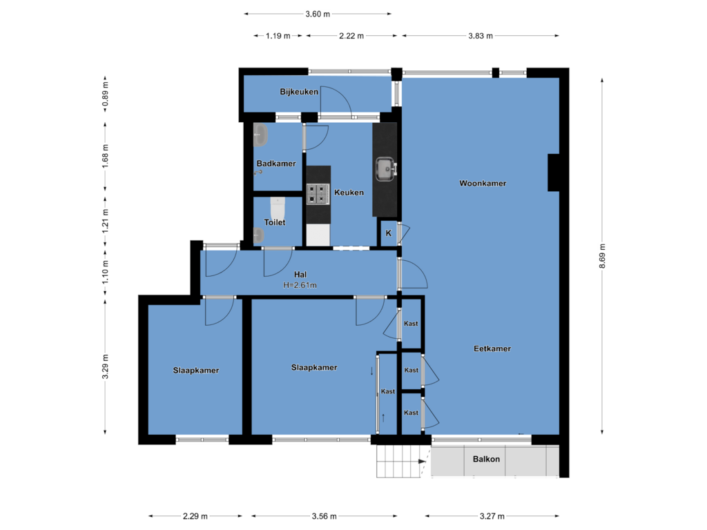 Bekijk plattegrond van Woonetage van Berlagelaan 173