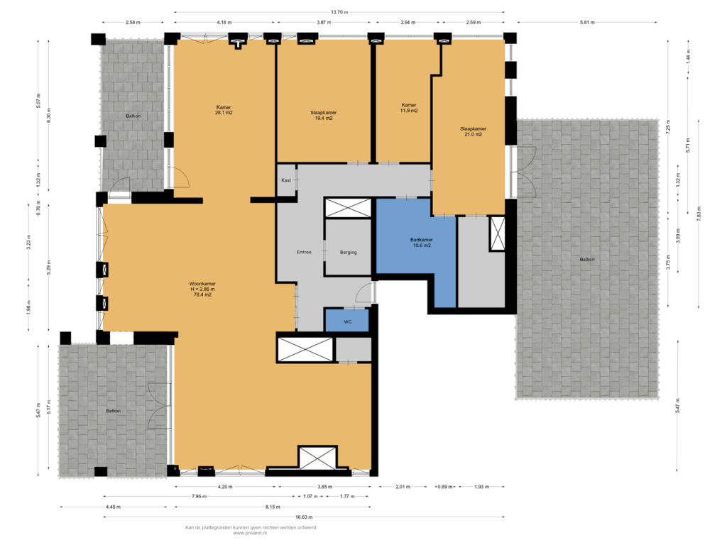 Bekijk plattegrond van Appartement van Verdilaan 23-A