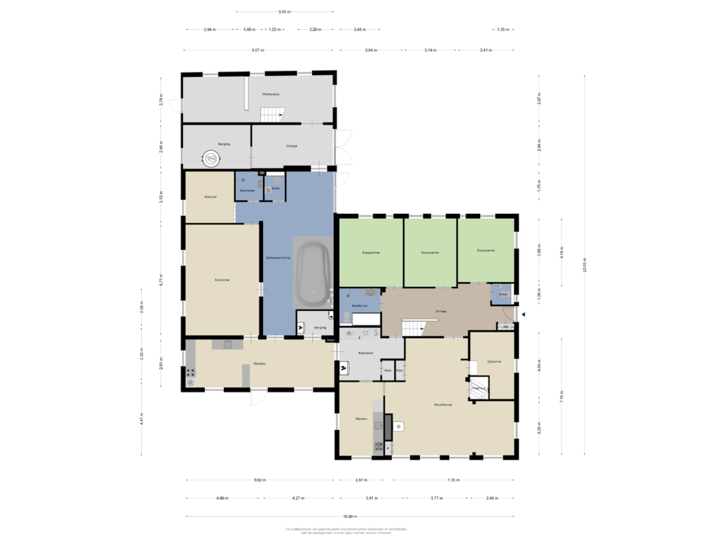 View floorplan of Begane Grond of Halteweg 6