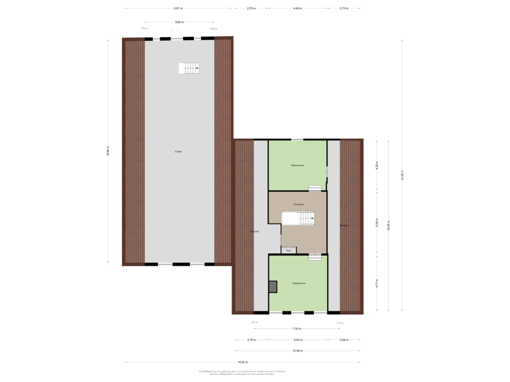 View floorplan of Eerste Verdieping of Halteweg 6