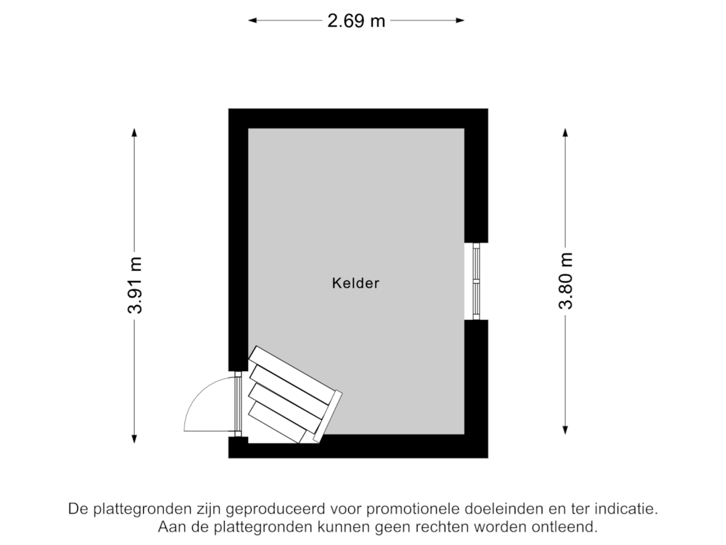 View floorplan of Kelder of Halteweg 6