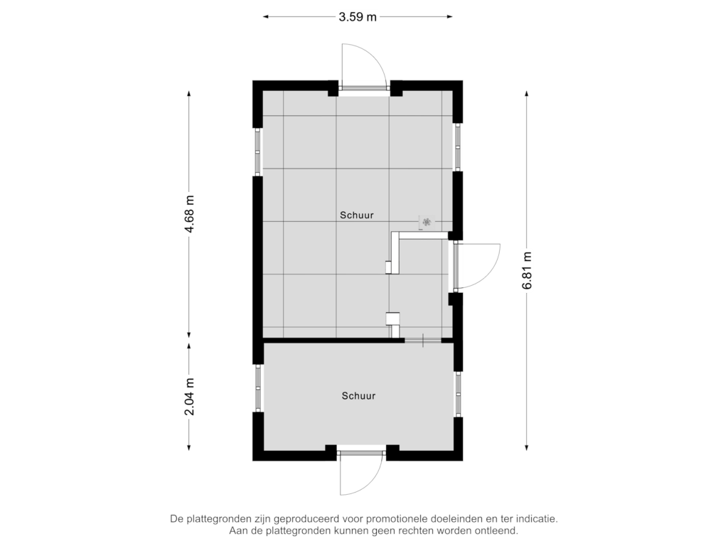 View floorplan of Schuur of Halteweg 6