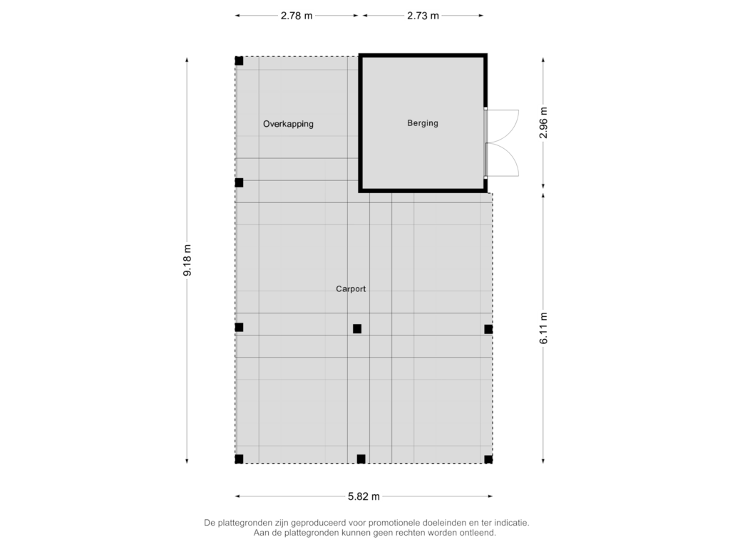 View floorplan of Garage of Halteweg 6