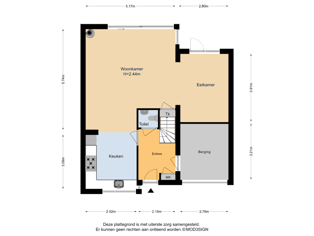 View floorplan of Begane Grond of Elisabeth Vijlbriefstraat 2