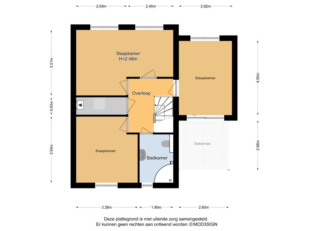 View floorplan of 1e Verdieping of Elisabeth Vijlbriefstraat 2