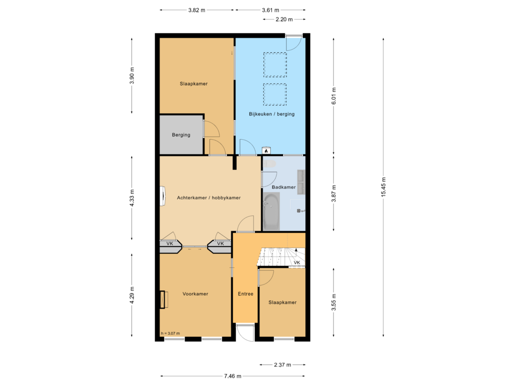 View floorplan of  Begane grond of Zuidstraat 37