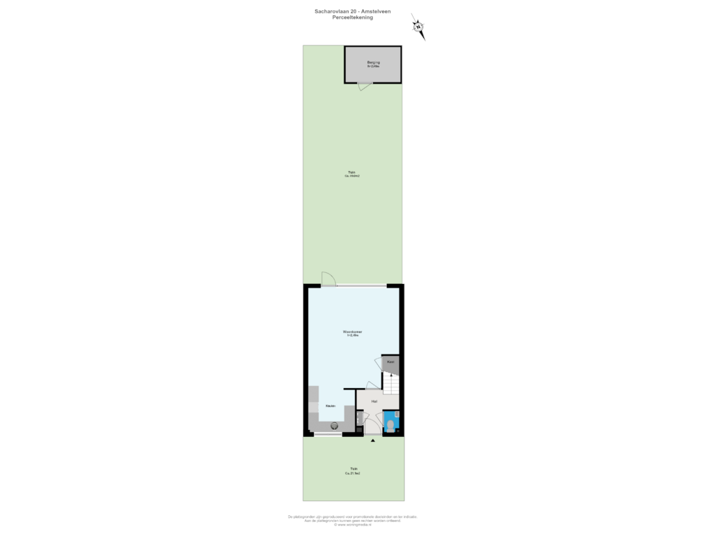 View floorplan of Perceeltekening of Sacharovlaan 20