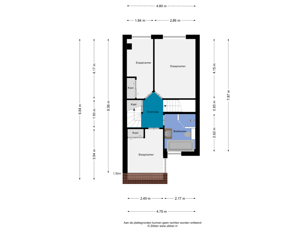 Bekijk plattegrond van Eerste Verdieping van Lijsterbesdreef 42