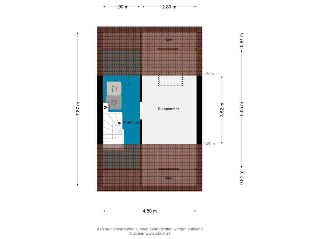 Bekijk plattegrond van Tweede Verdieping van Lijsterbesdreef 42