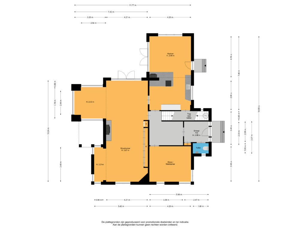 View floorplan of Begane grond of Rembrandtlaan 99