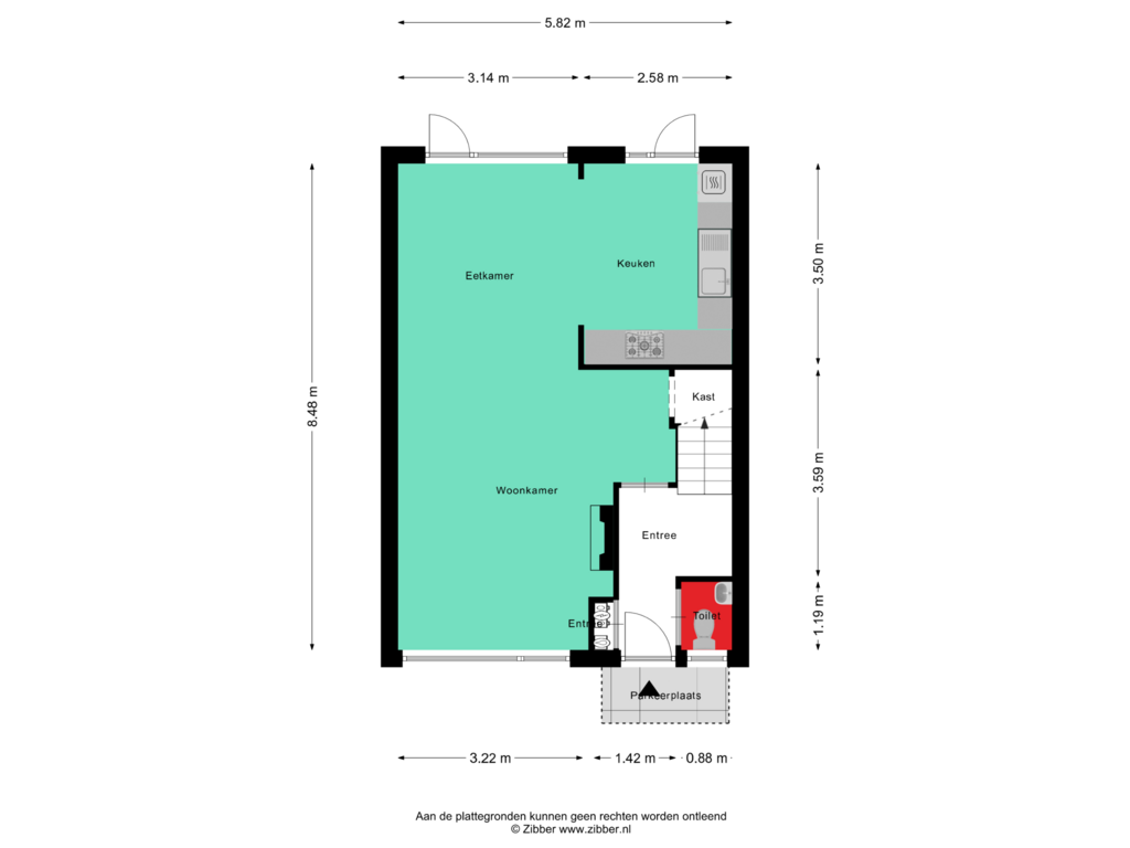 Bekijk plattegrond van Begane Grond van Hofstukken 734