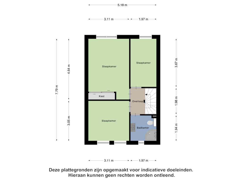 Bekijk plattegrond van Eerste Verdieping van Oliemolen 6