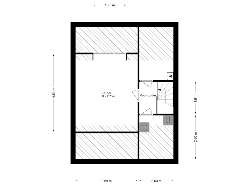 View floorplan of 2e Verdieping of Zijperlaan 15