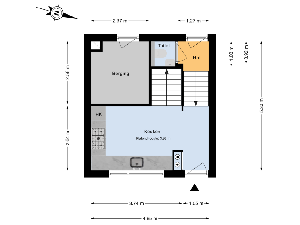 Bekijk plattegrond van Begane Grond van Johan de Wittstraat 222