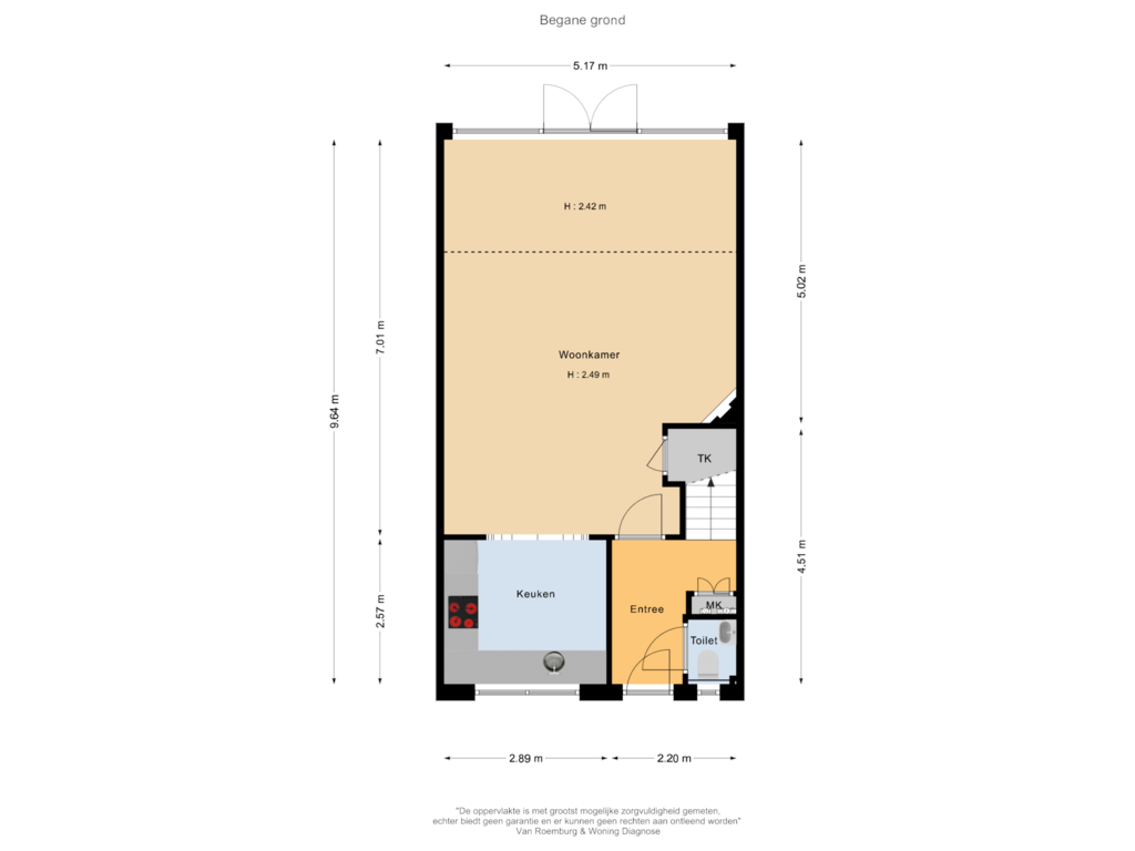 View floorplan of Begane grond of Palfrenier 16