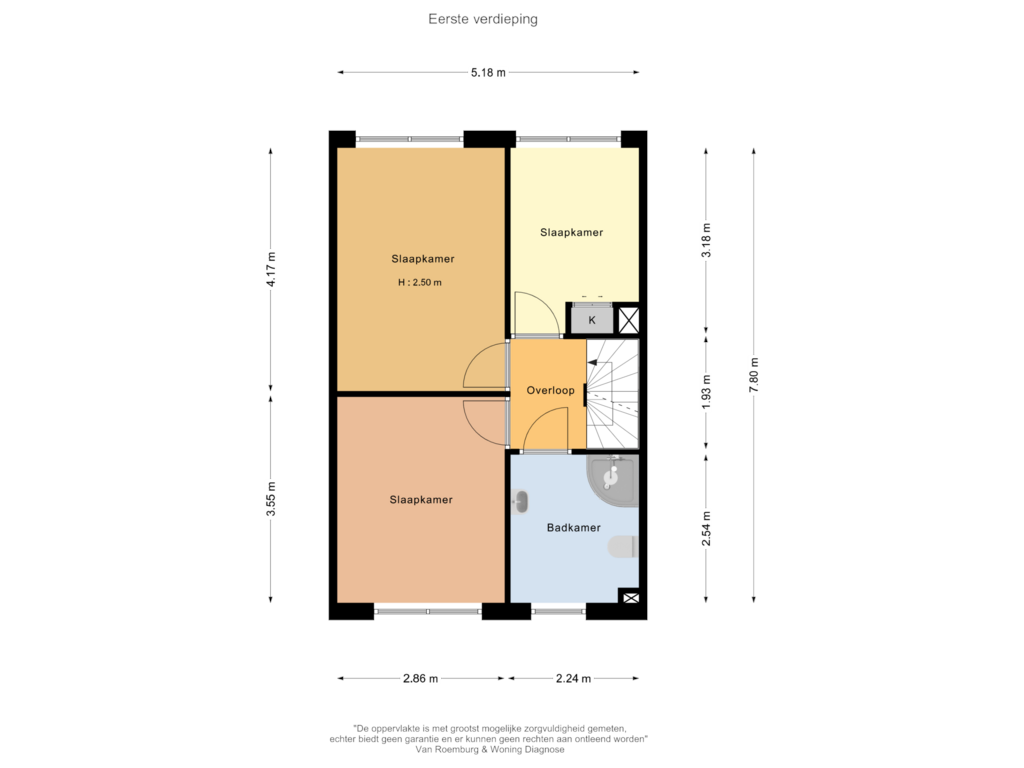 View floorplan of Eerste verdieping of Palfrenier 16