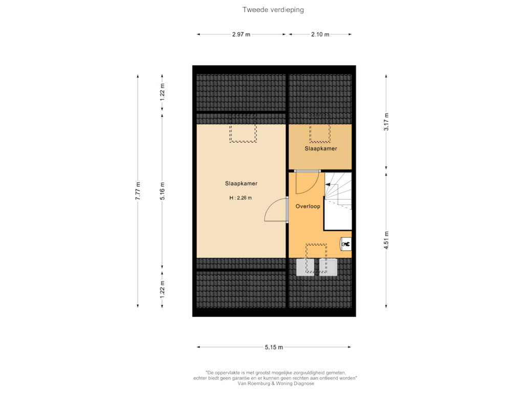 View floorplan of Tweede verdieping of Palfrenier 16