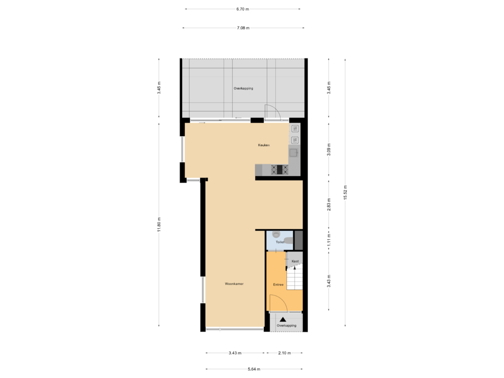 View floorplan of Begane Grond of Mr. G. Vixseboxsestraat 39