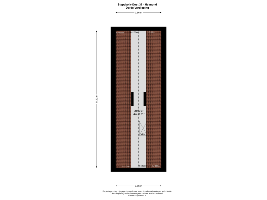 View floorplan of DERDE VERDIEPING of Stepekolk-Oost 37