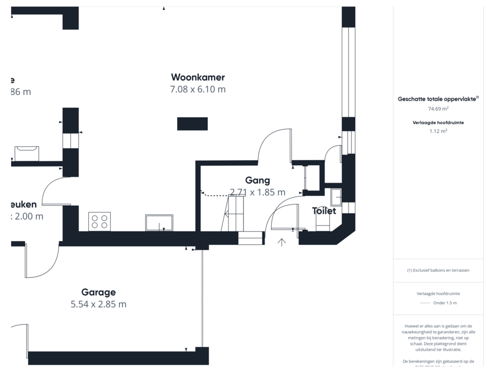 View floorplan of Begane grond of John F. Kennedysingel 28