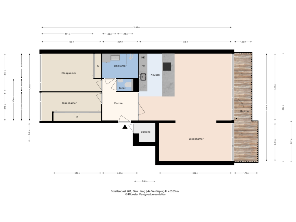 Bekijk plattegrond van 4e Verdieping van Forellendaal 261