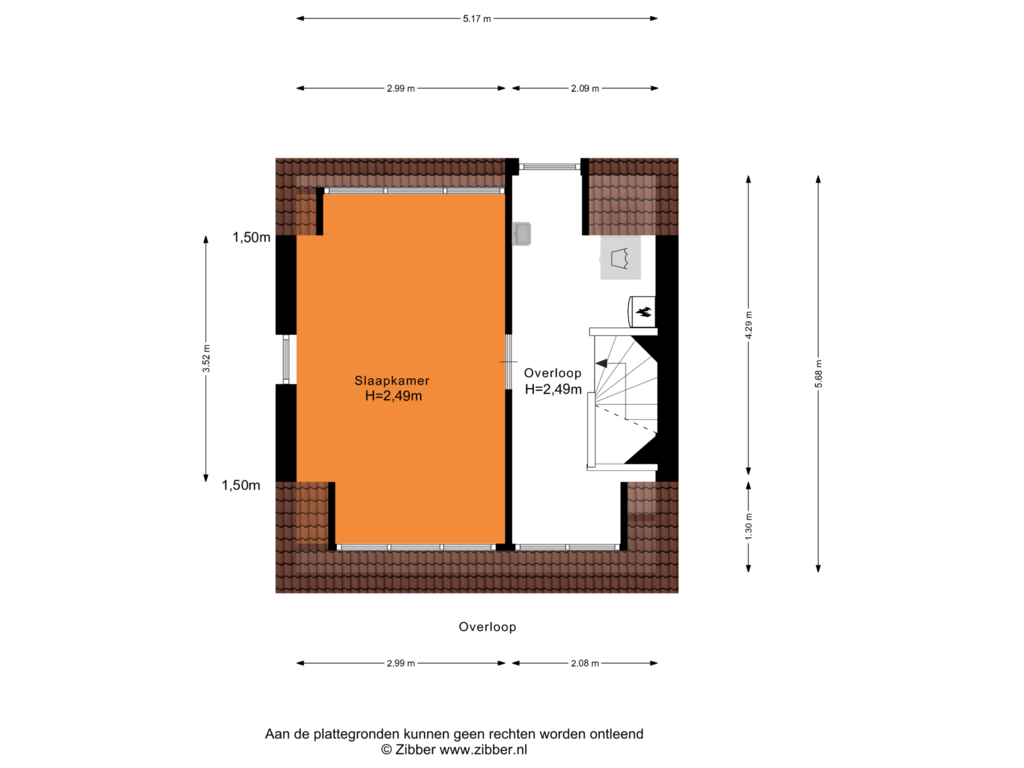 View floorplan of Tweede Verdieping of Steinerbos 113