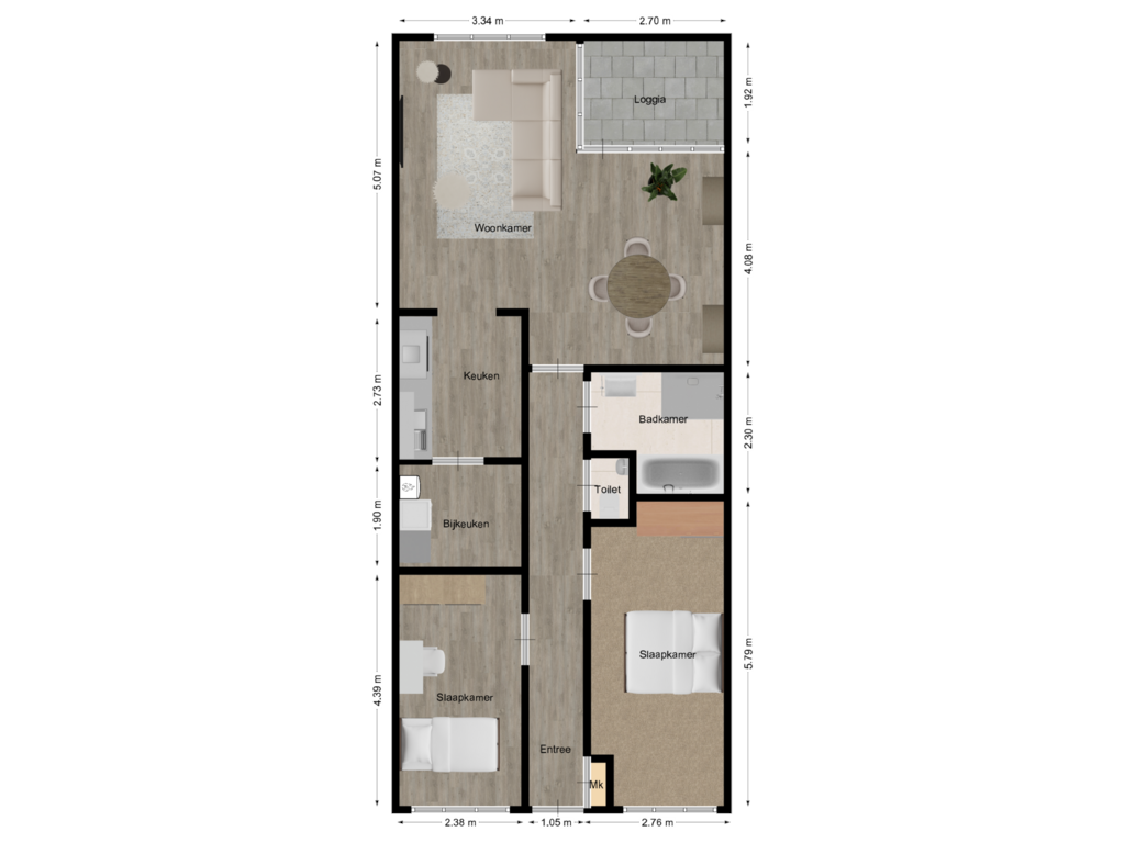 Bekijk plattegrond van Begane grond van Molenakkers 3-A