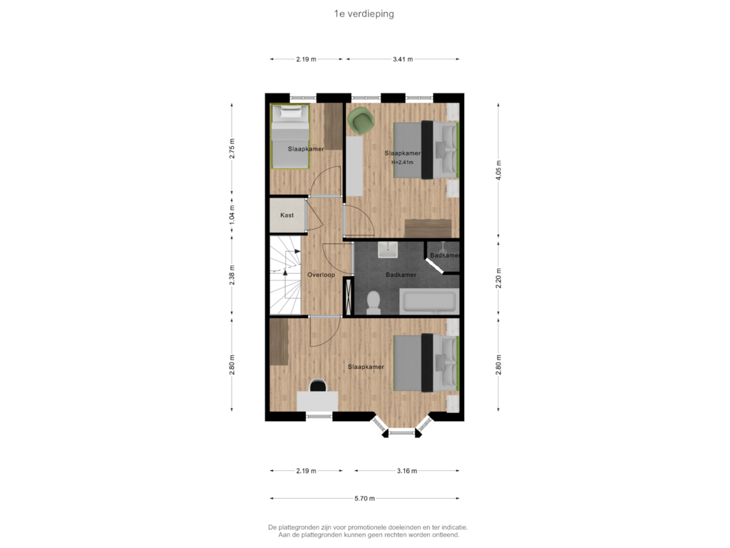 Bekijk plattegrond van 1e verdieping van Landbouwerserf 11