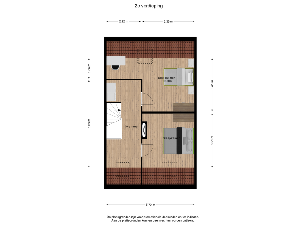 Bekijk plattegrond van 2e verdieping van Landbouwerserf 11