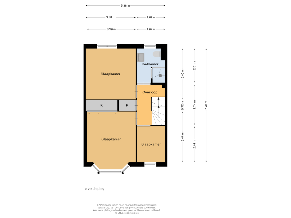 Bekijk plattegrond van 1e verdieping van Krokusstraat 45