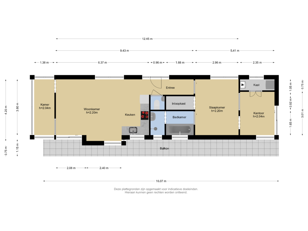 View floorplan of Woonboot of Soestdijksekade 795