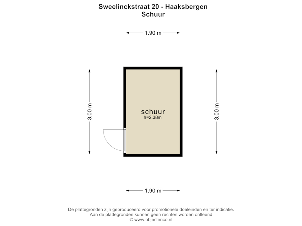 Bekijk plattegrond van Schuur van Sweelinckstraat 20