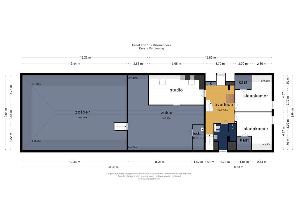 Bekijk plattegrond van Eerste Verdieping van Groot Loo 16