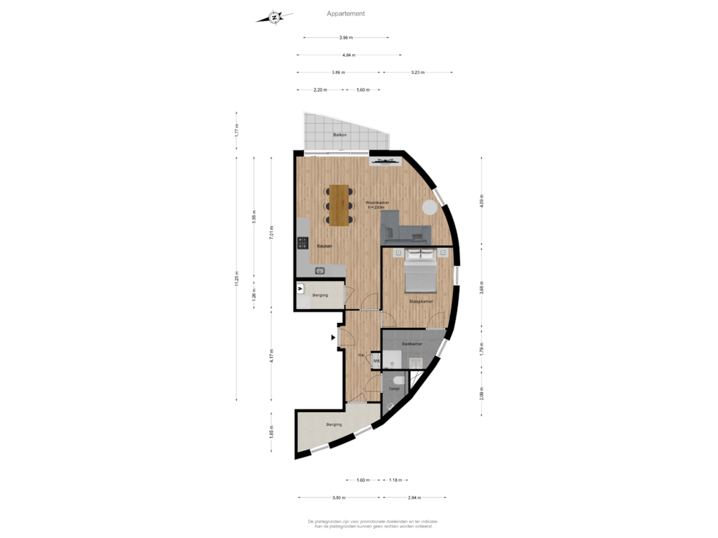 View floorplan of Appartement of Hof van Hagevoort 125