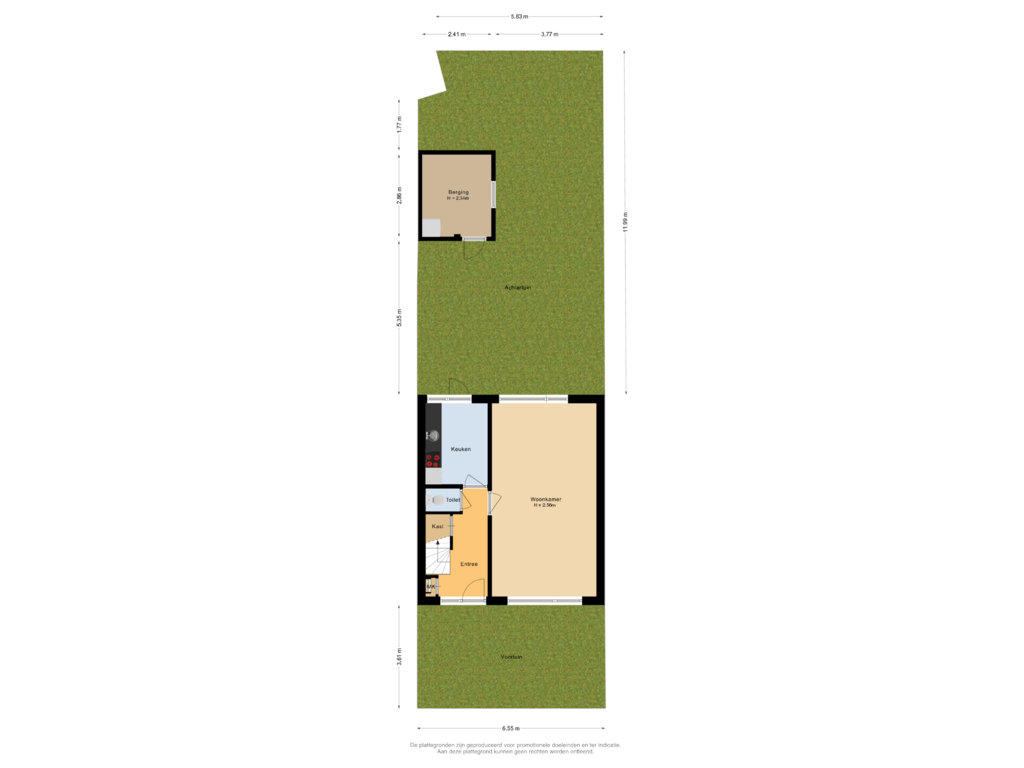 Bekijk plattegrond van Situatie van van Brederodestraat 28