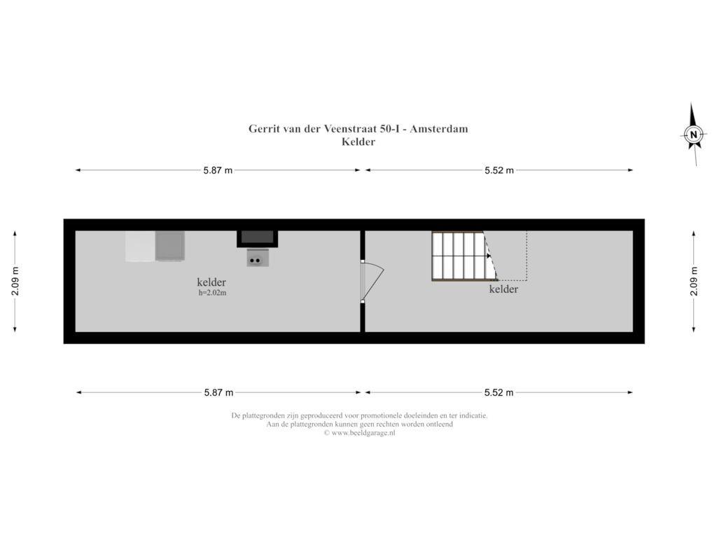 View floorplan of Kelder of Gerrit van der Veenstraat 50-1