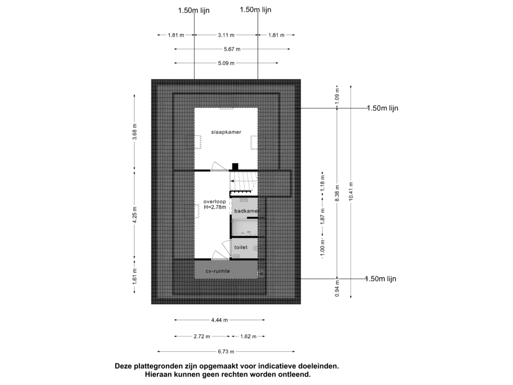 Bekijk plattegrond van 2e verdieping van Hendrik Hamerstraat 275