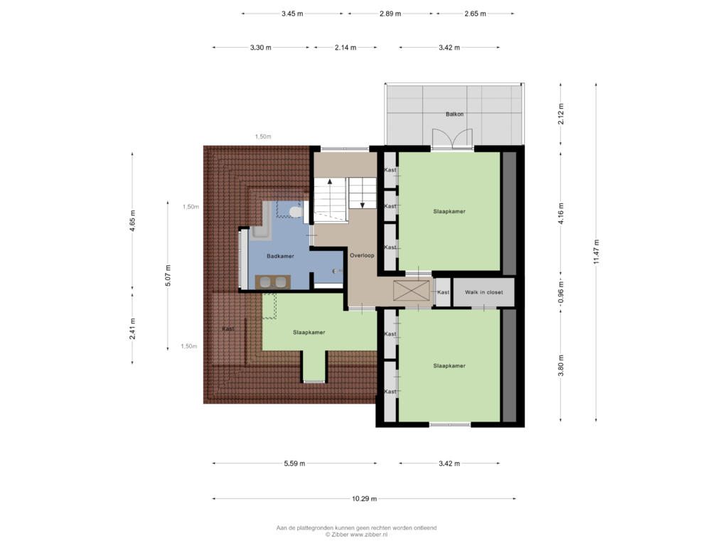 View floorplan of Eerste verdieping of Dorpsstraat 55