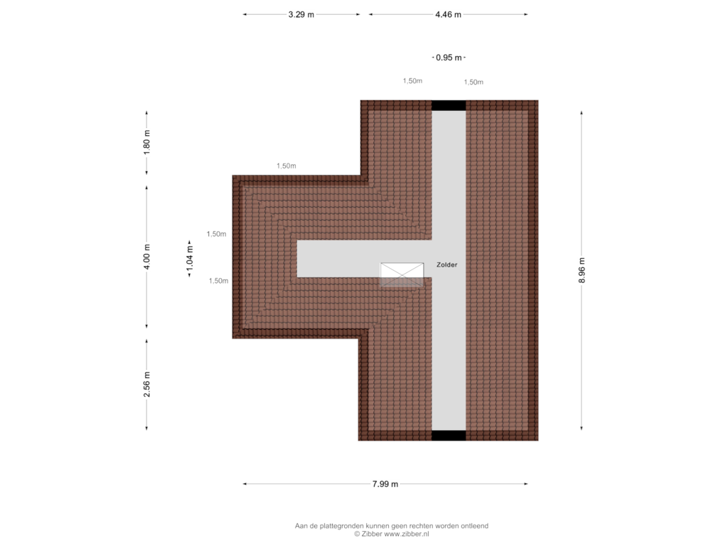 View floorplan of Zolder of Dorpsstraat 55