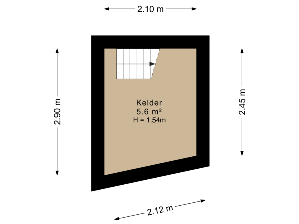 Bekijk plattegrond van Kelder van Bjirkewei 78