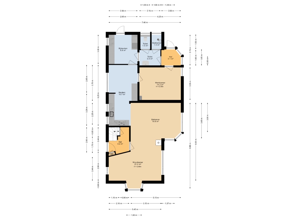 Bekijk plattegrond van Begane grond van Bjirkewei 78