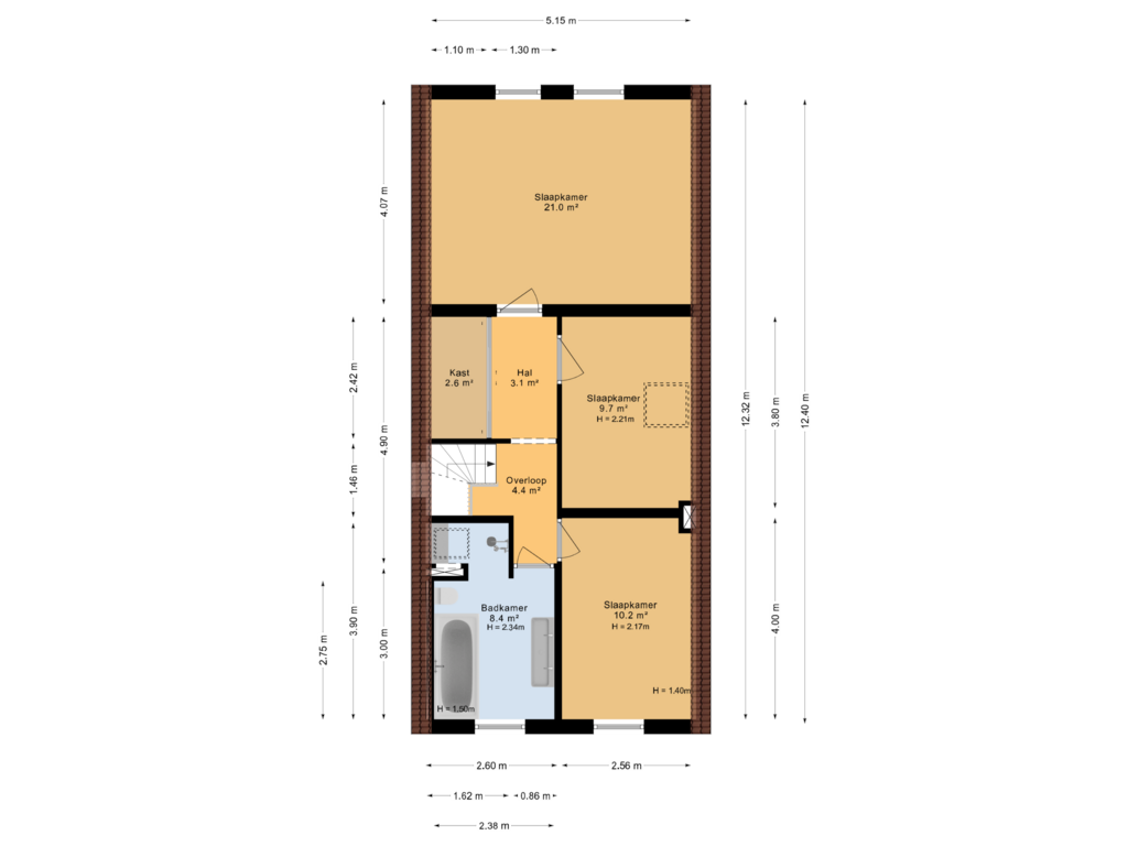 Bekijk plattegrond van 1e verdieping van Bjirkewei 78