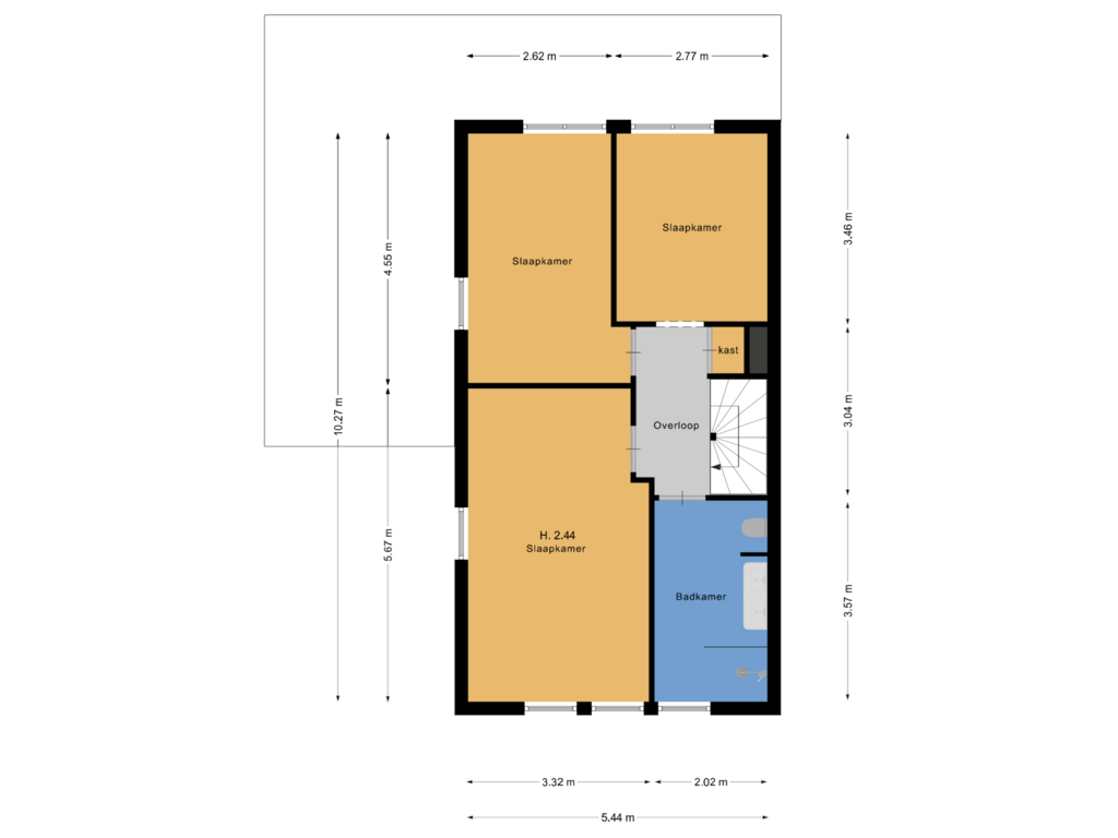 View floorplan of 1ste verdieping of Abraham Crijnssenstraat 8