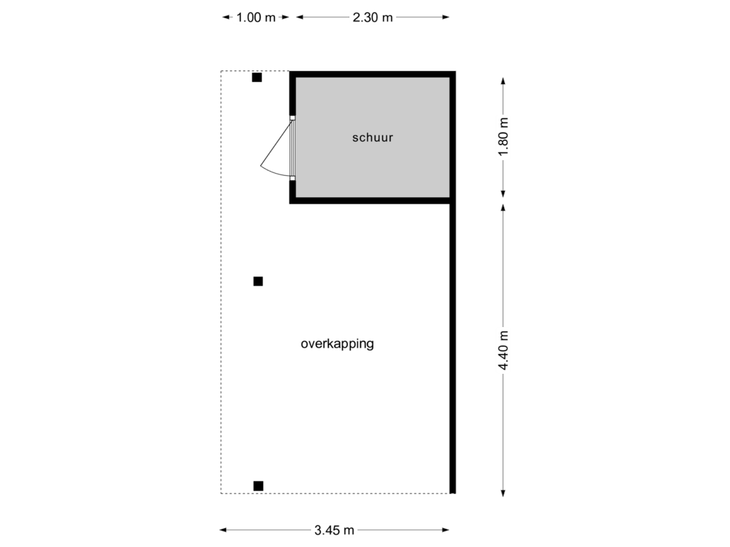 View floorplan of Schuur met overkapping of Abraham Crijnssenstraat 8