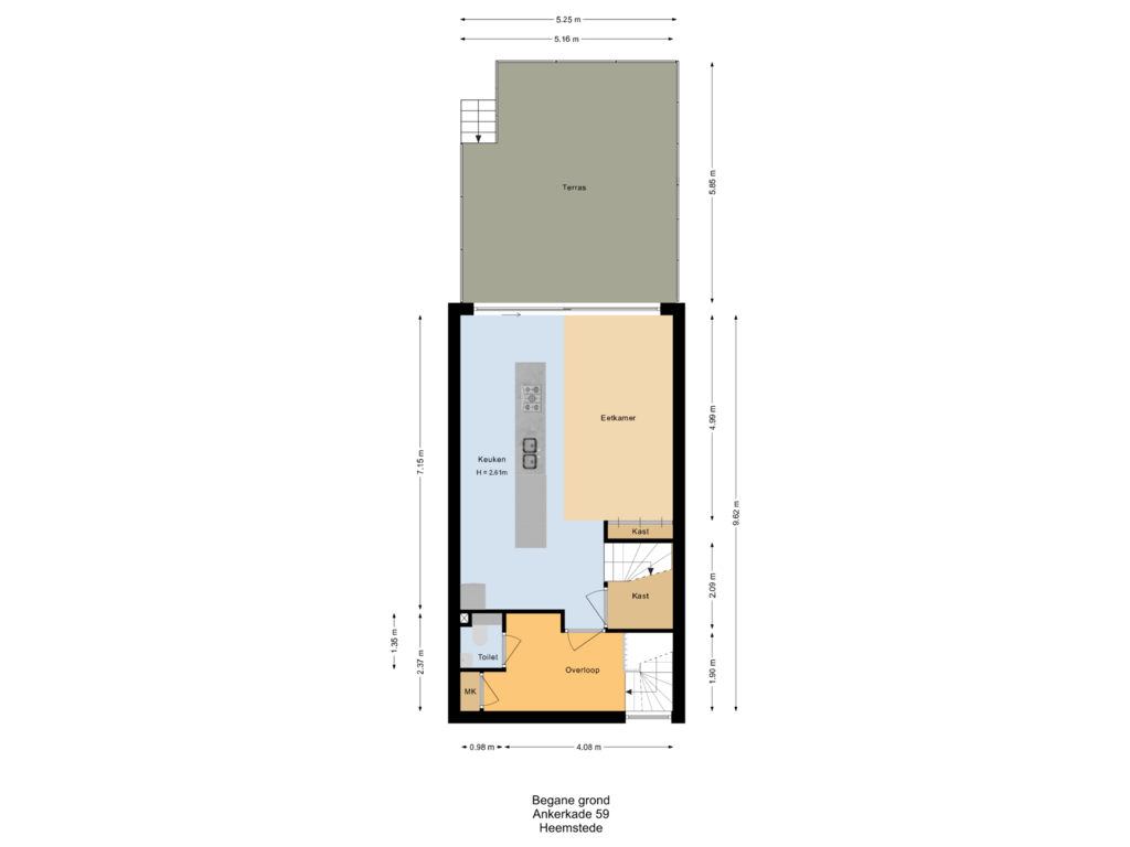 View floorplan of Begane grond of Ankerkade 59