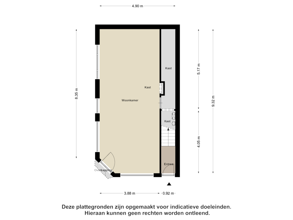 View floorplan of Begane grond of Jacob van Lennepstraat 11-A