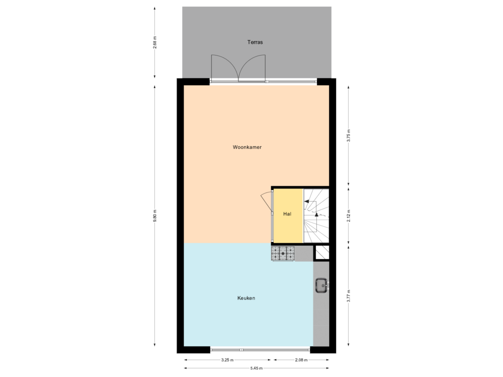 View floorplan of Eerste Verdieping of Jan Schoutenstraat 39