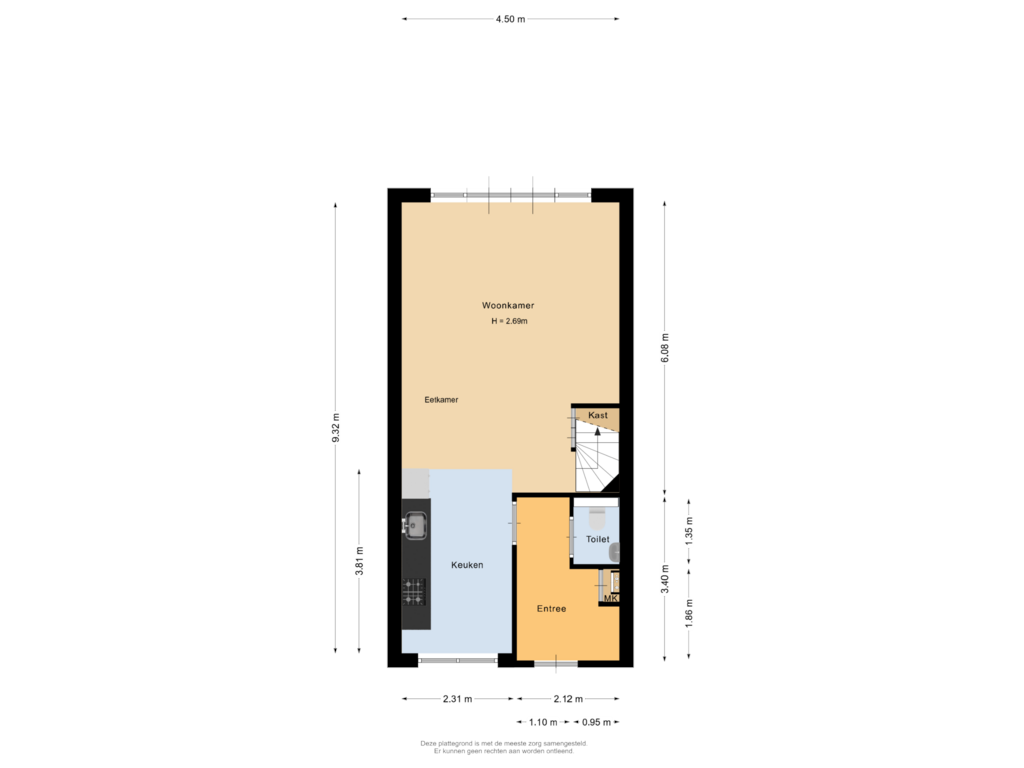 View floorplan of Begane grond of Het Klooster 3-C