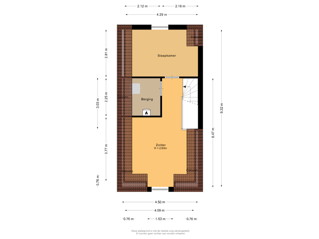 View floorplan of Tweede verdieping of Het Klooster 3-C