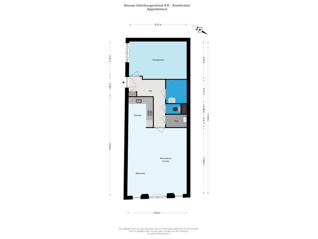 Bekijk plattegrond van Appartement van Nieuwe Uilenburgerstraat 9-E